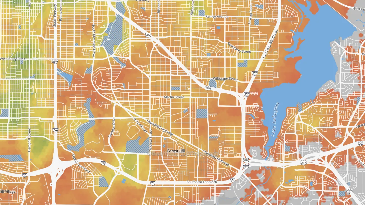 Bike Grade map of 76119, TX