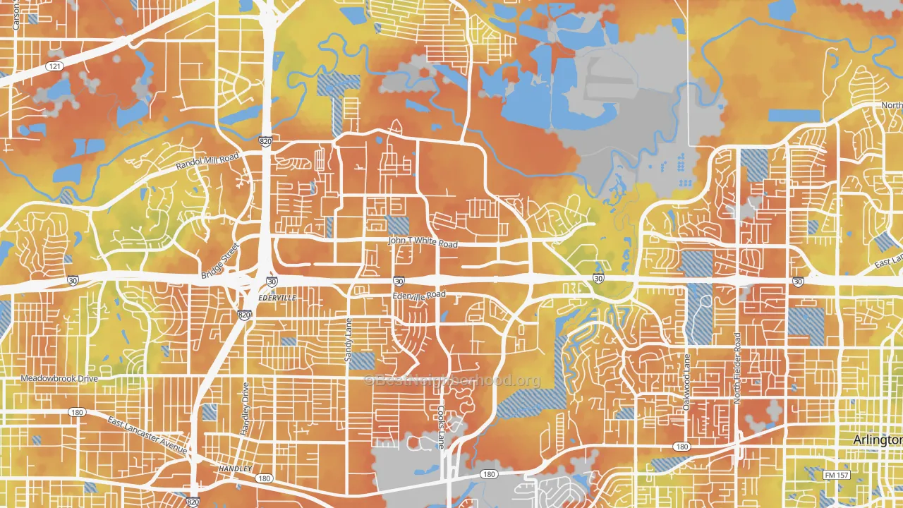 Bike Grade map of 76120, TX