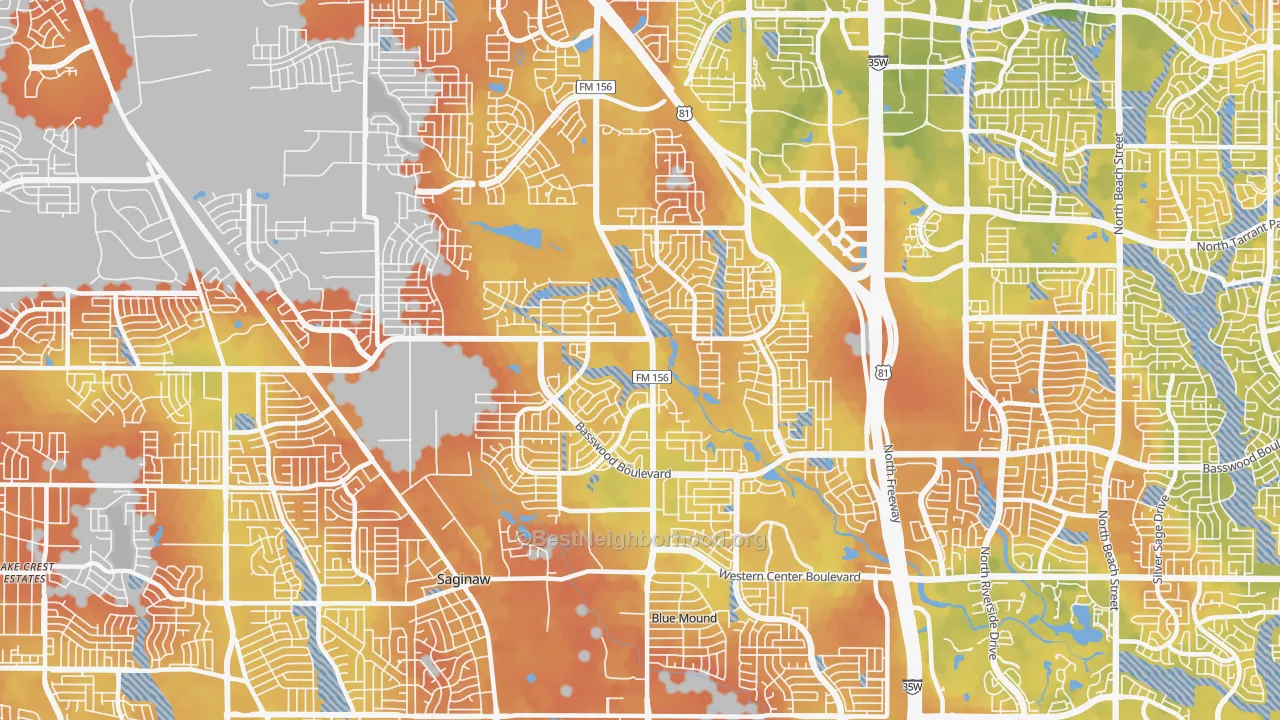 Bike Grade map of 76131, TX