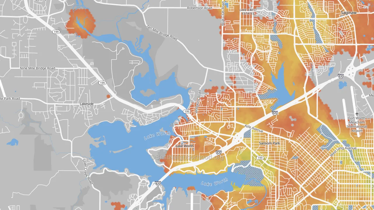 Bike Grade map of 76135, TX