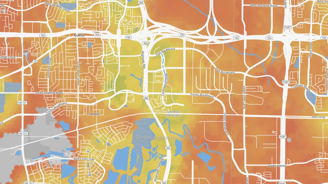 Bike Grade map of 76155, TX