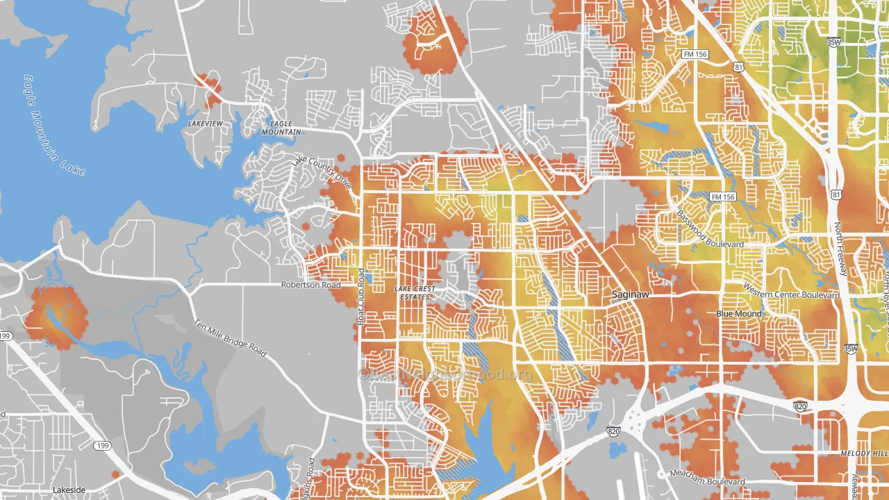 Bike Grade map of 76179, TX