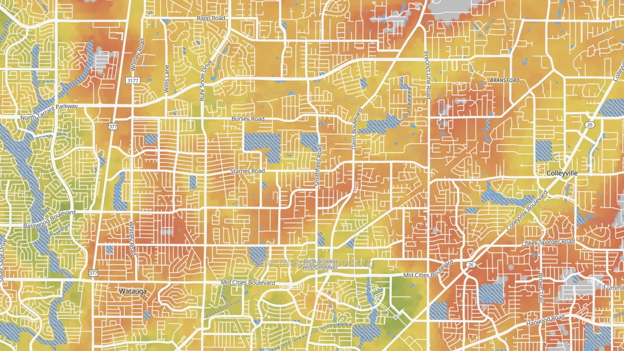 Bike Grade map of 76182, TX