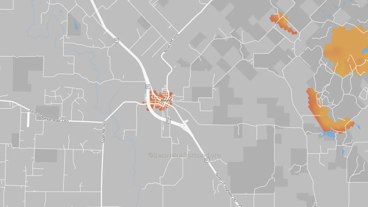 Bike Grade map of 76225, TX