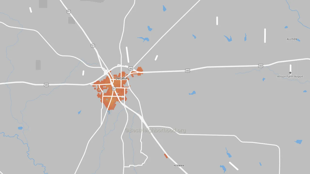 Bike Grade map of 76234, TX