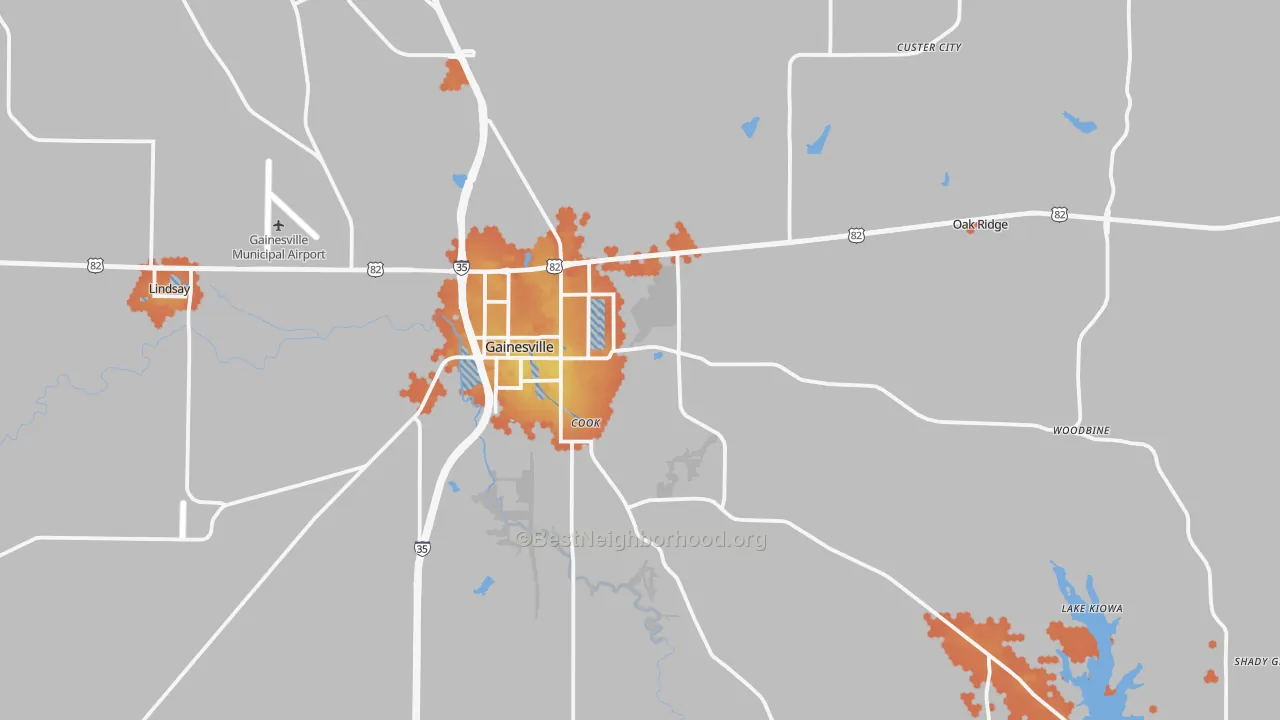 Bike Grade map of 76240, TX