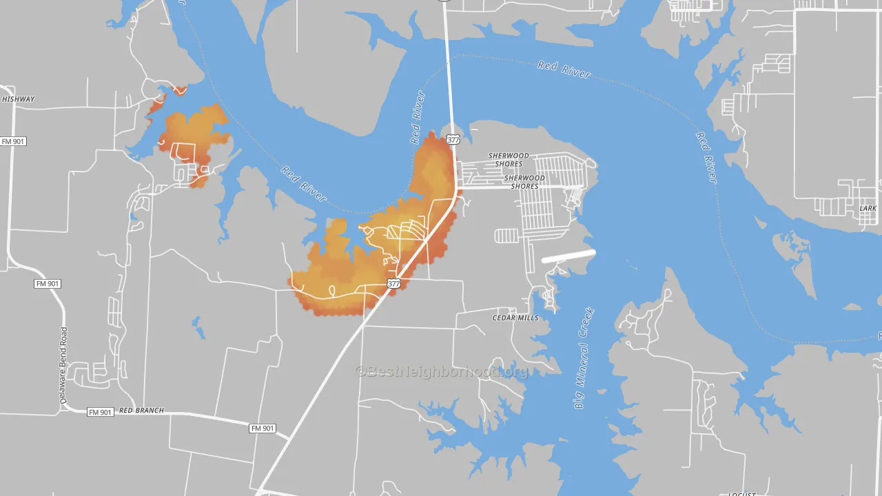 Bike Grade map of 76245, TX