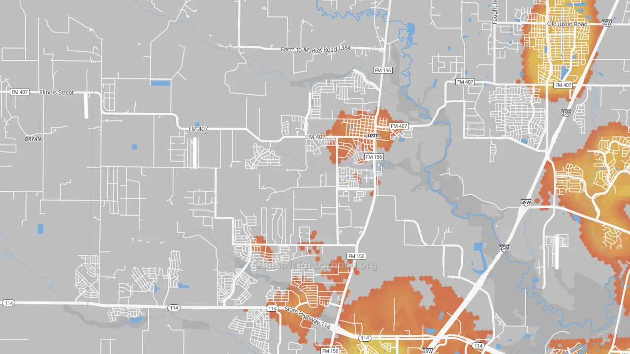 Bike Grade map of 76247, TX