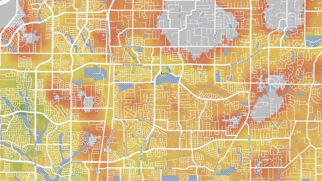 Bike Grade map of 76248, TX