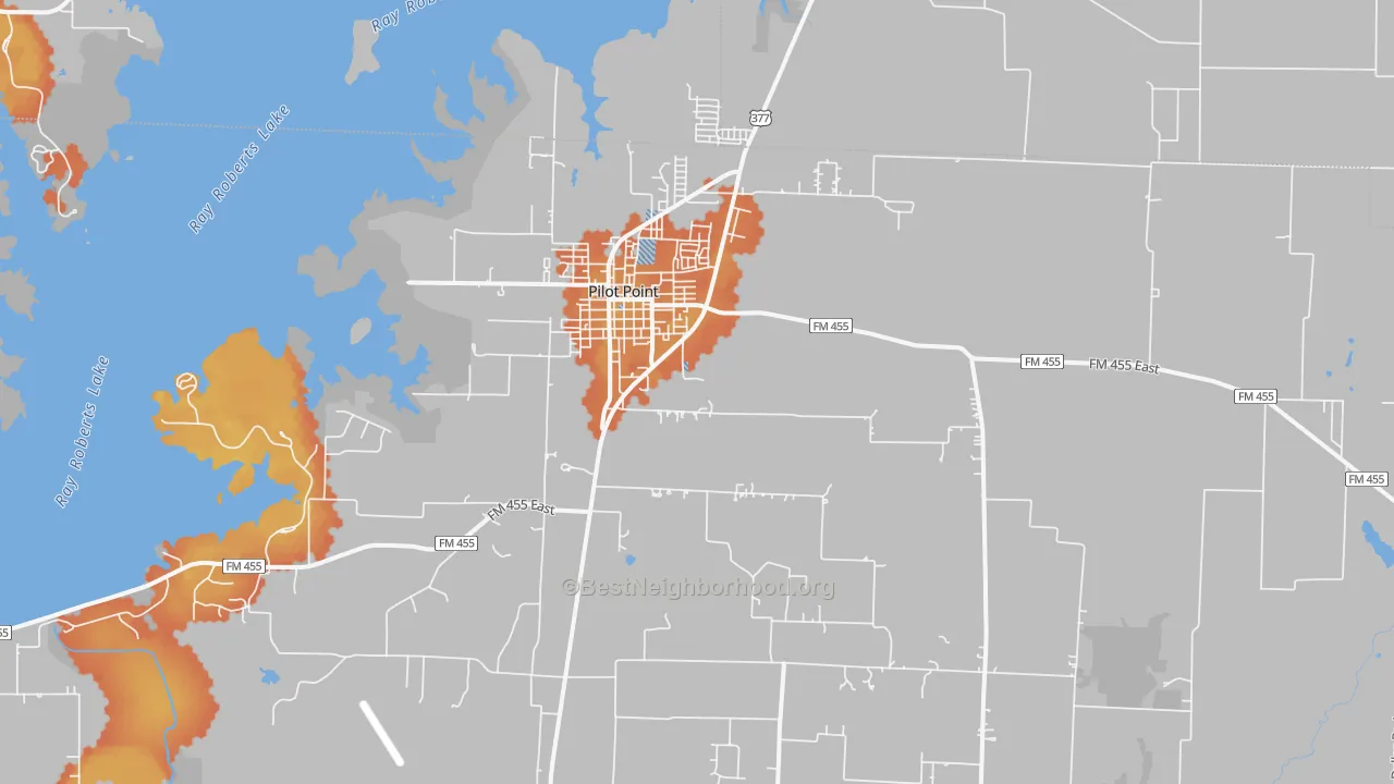 Bike Grade map of 76258, TX