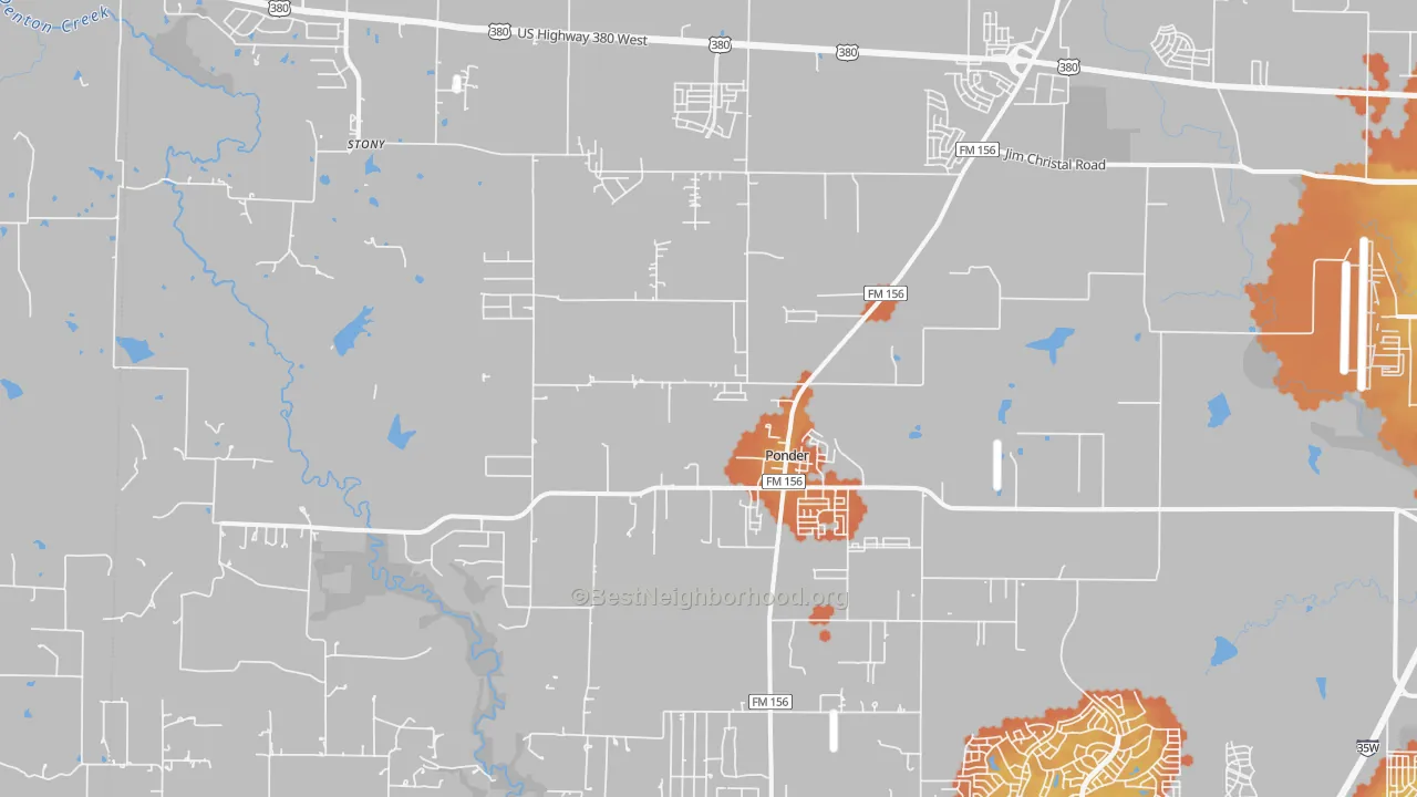 Bike Grade map of 76259, TX