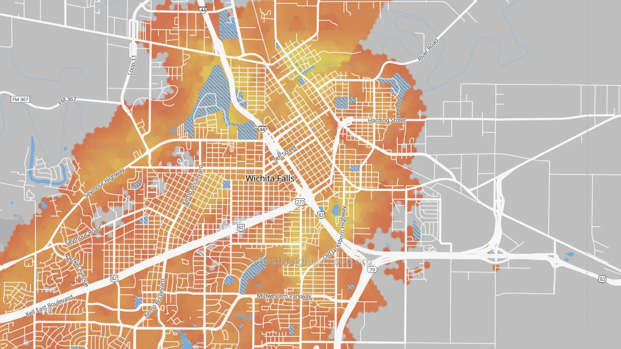 Bike Grade map of 76301, TX