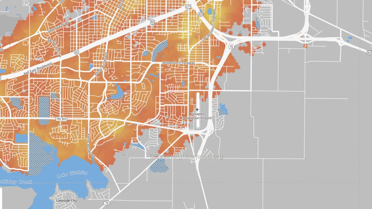 Bike Grade map of 76302, TX
