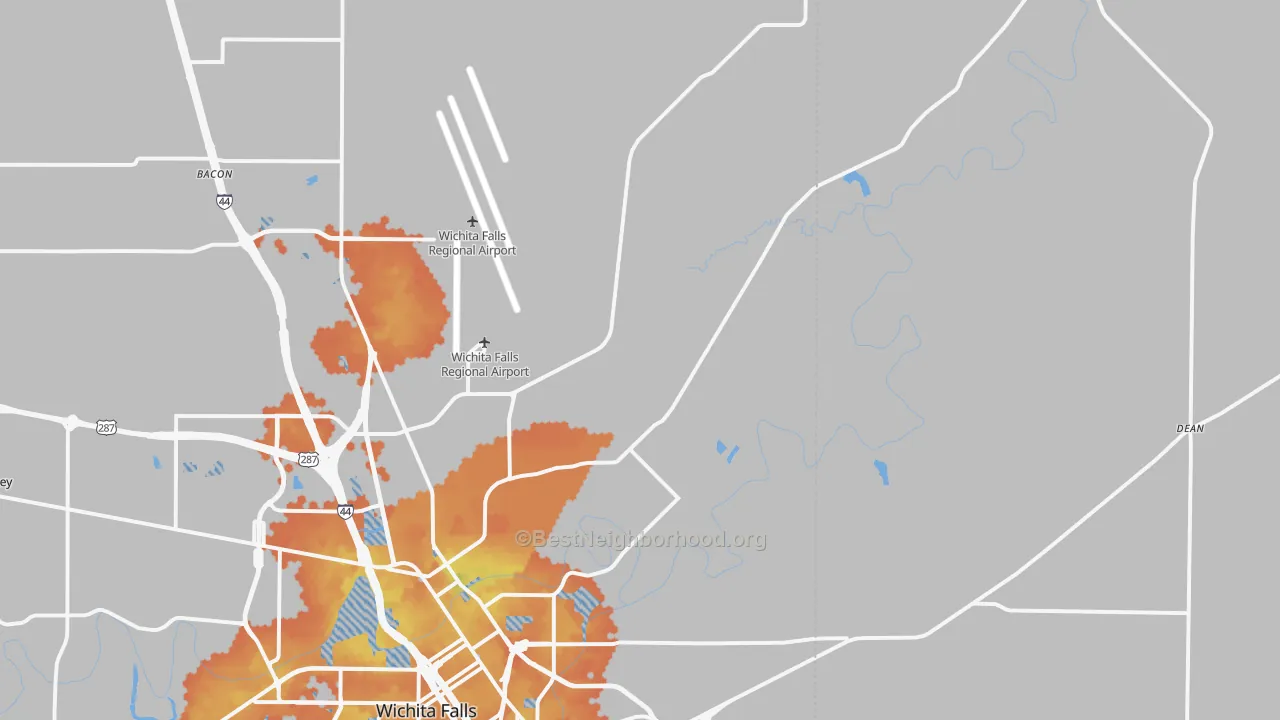 Bike Grade map of 76305, TX