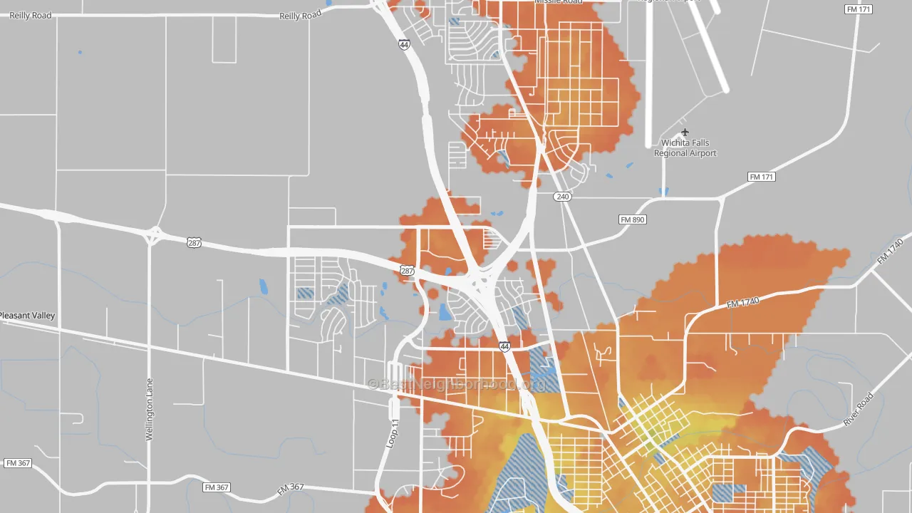 Bike Grade map of 76306, TX