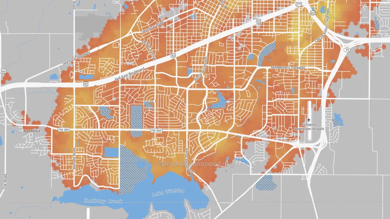 Bike Grade map of 76308, TX