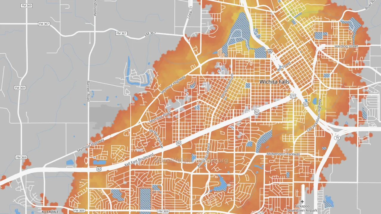 Bike Grade map of 76309, TX