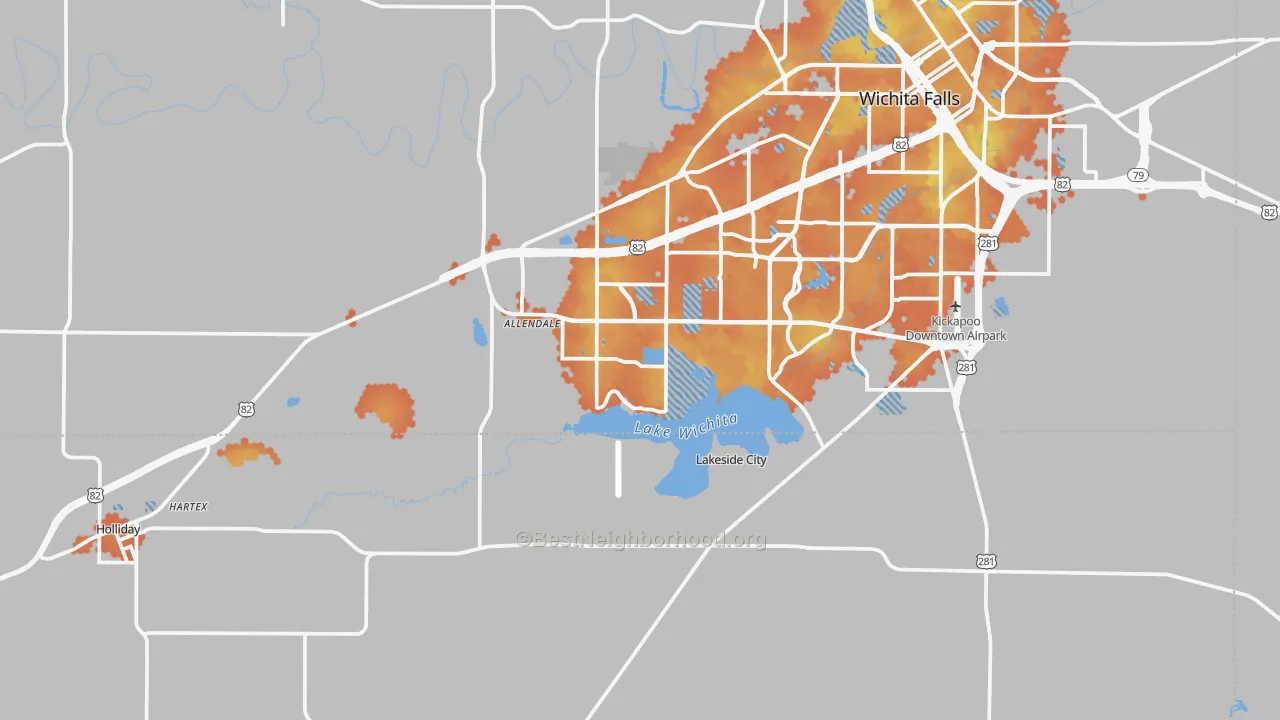 Bike Grade map of 76310, TX