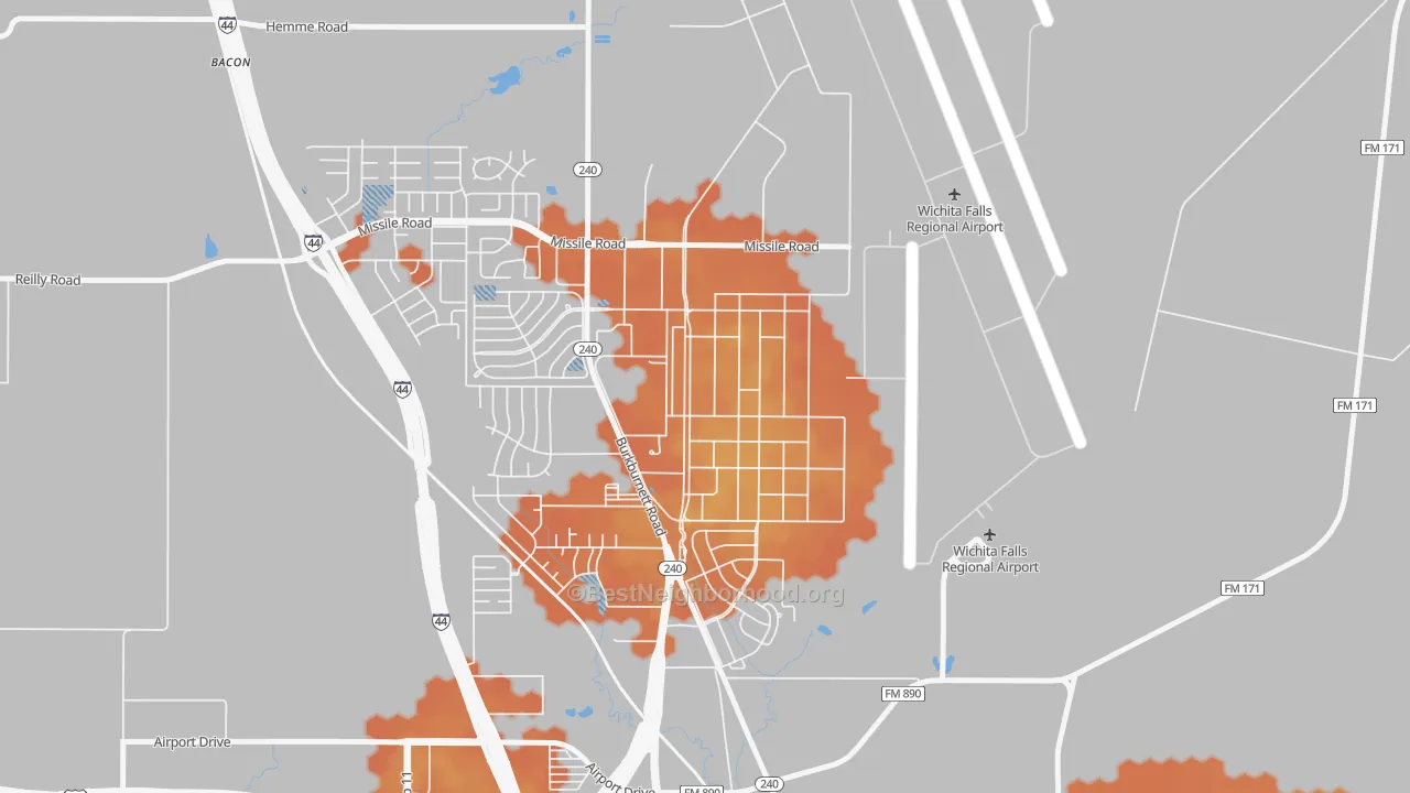 Bike Grade map of 76311, TX