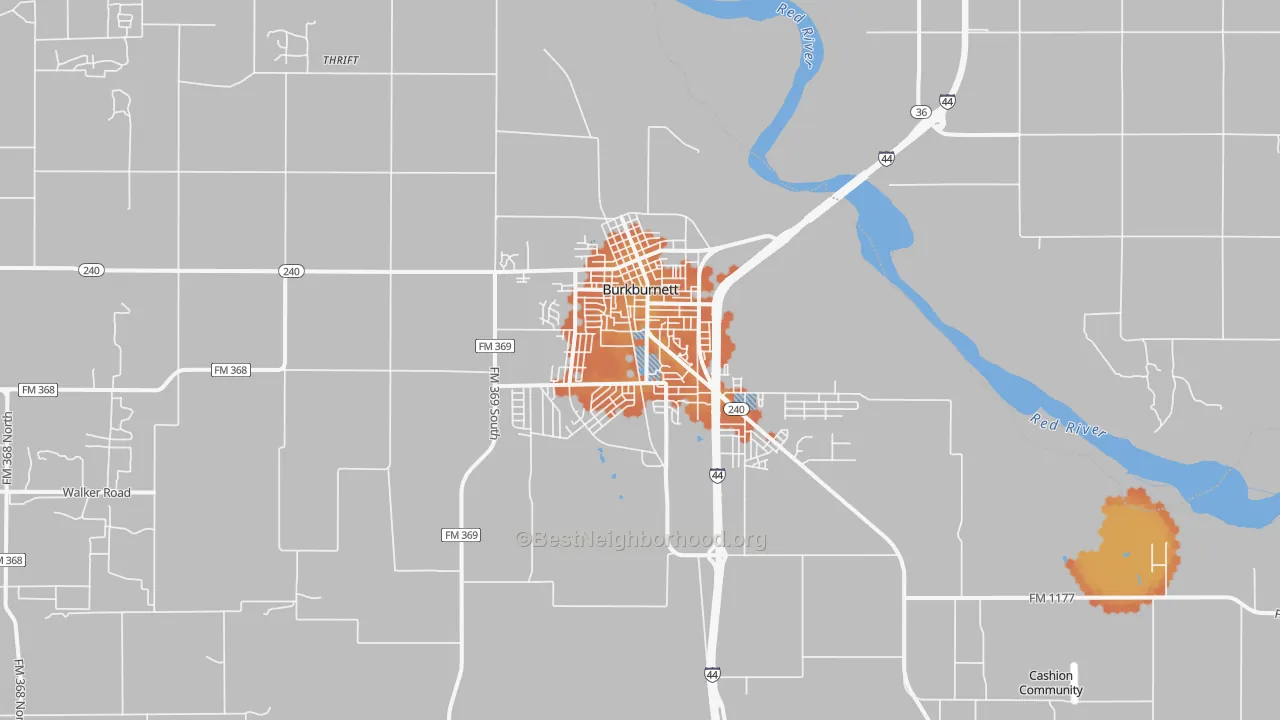 Bike Grade map of 76354, TX