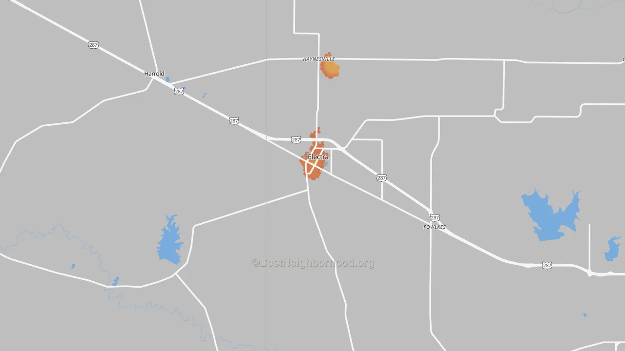Bike Grade map of 76360, TX