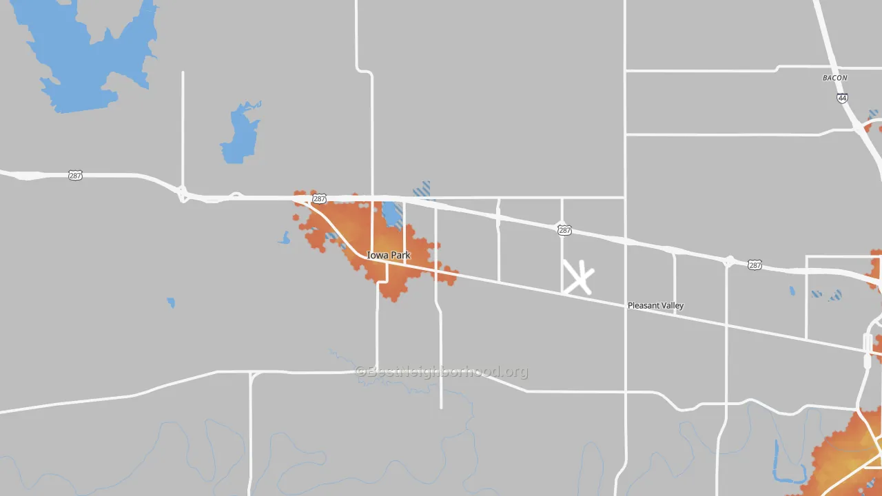 Bike Grade map of 76367, TX