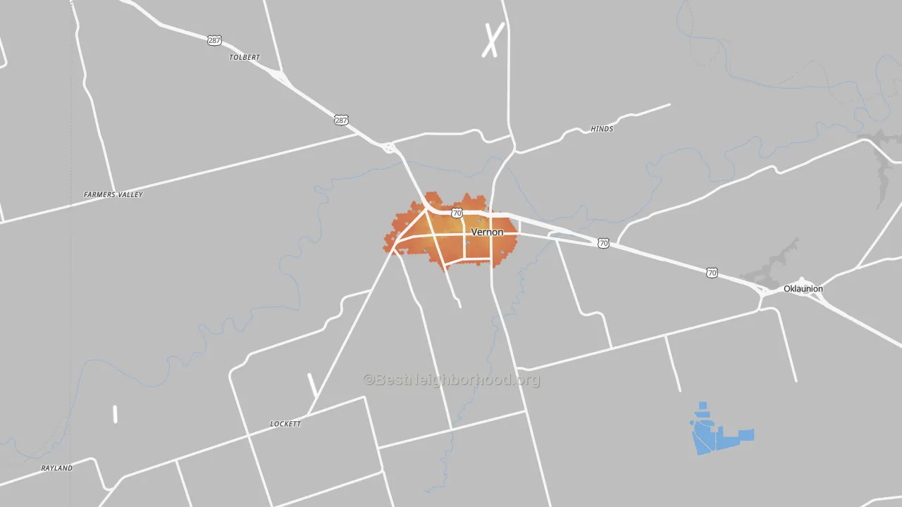 Bike Grade map of 76384, TX