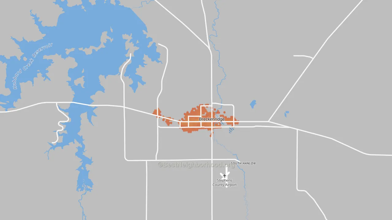 Bike Grade map of 76424, TX