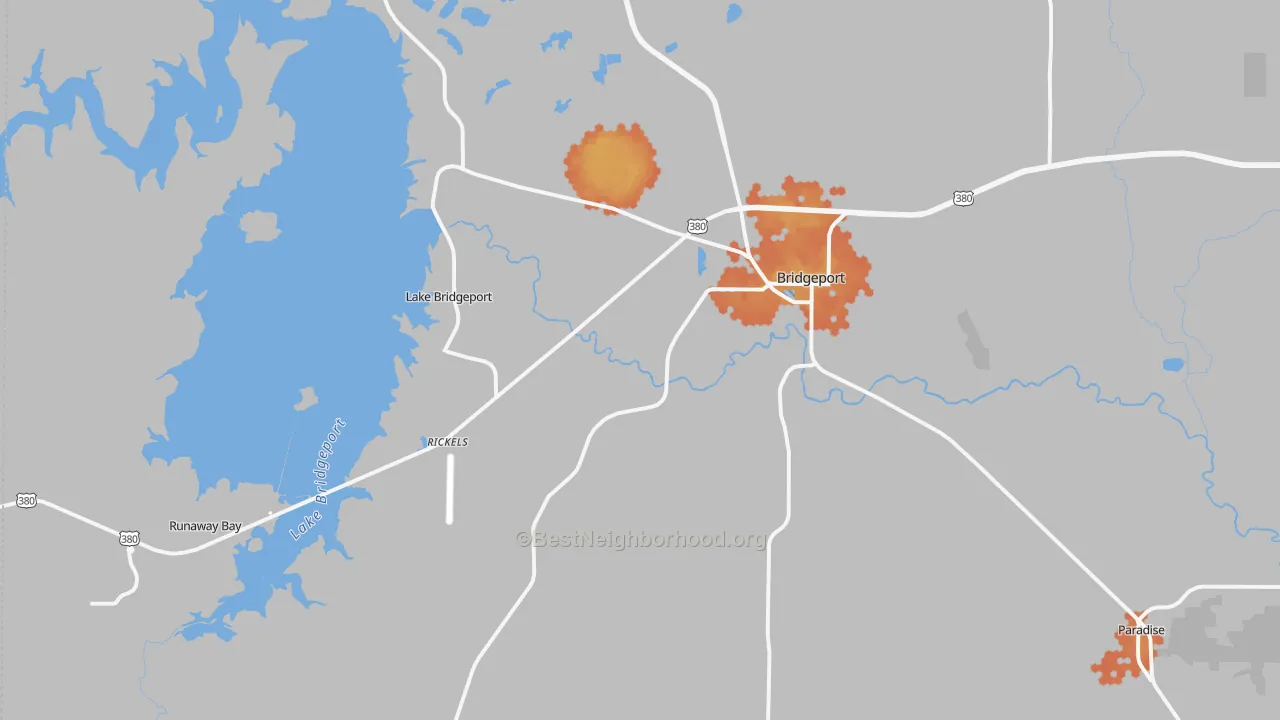 Bike Grade map of 76426, TX