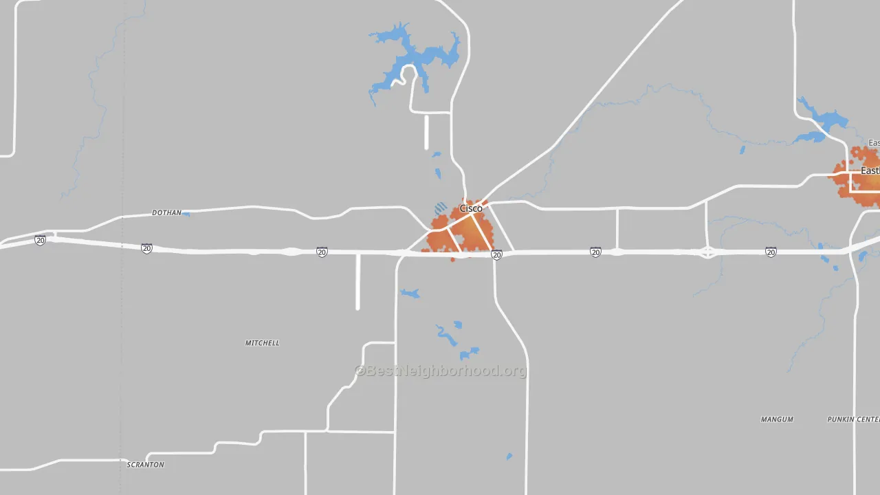 Bike Grade map of 76437, TX