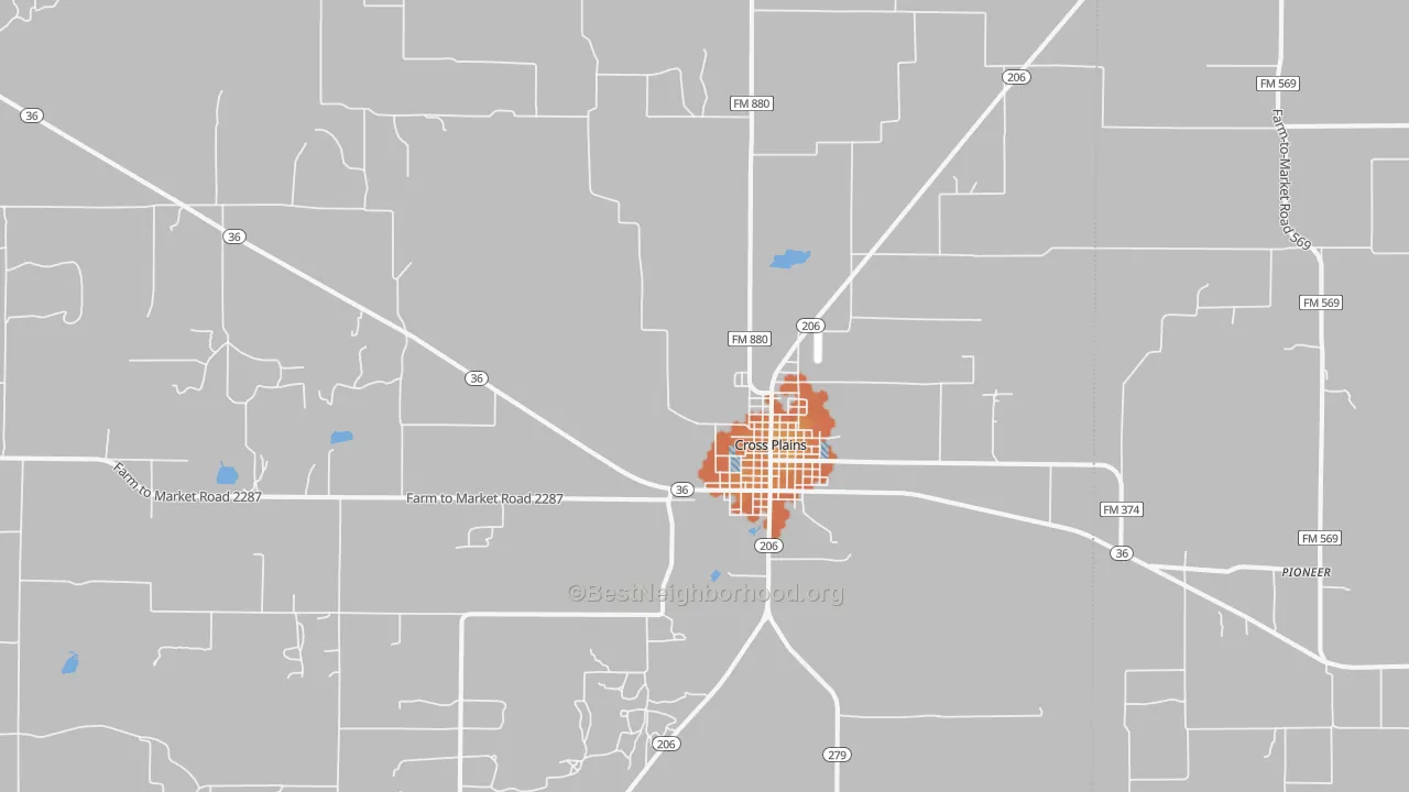 Bike Grade map of 76443, TX