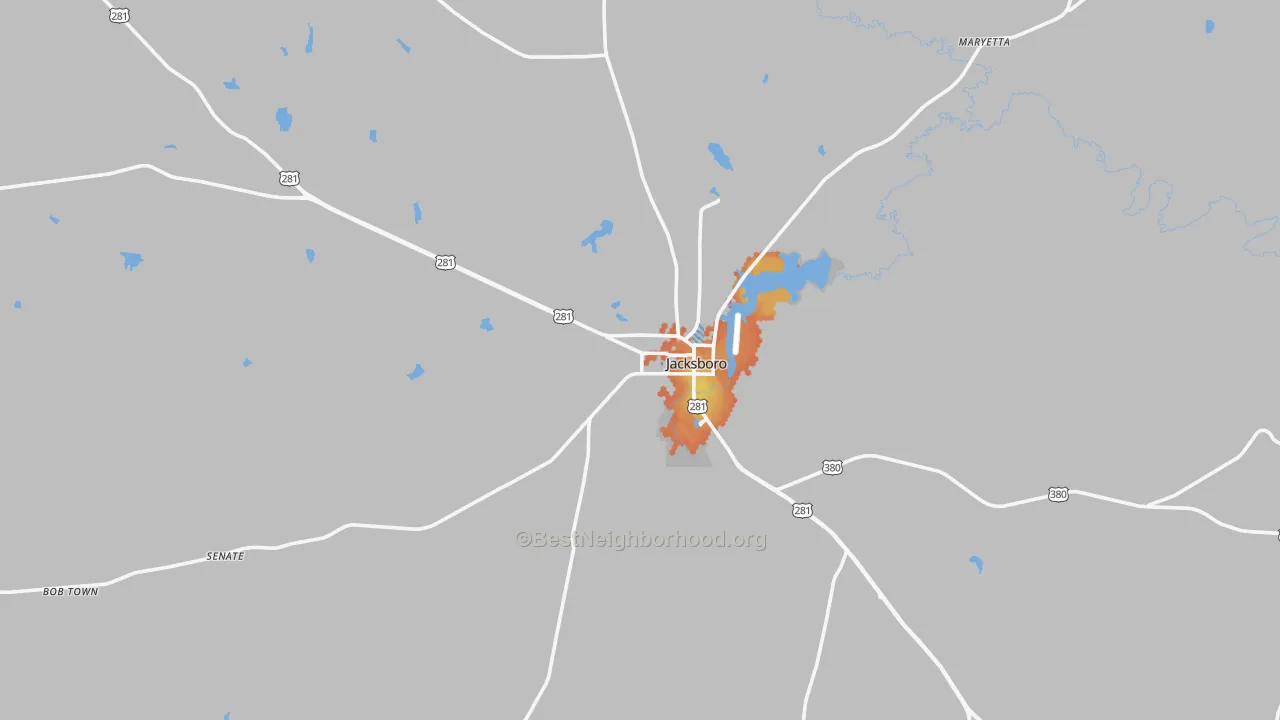 Bike Grade map of 76458, TX