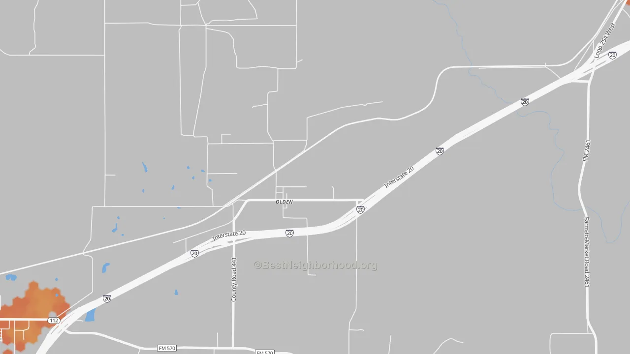 Bike Grade map of 76466, TX