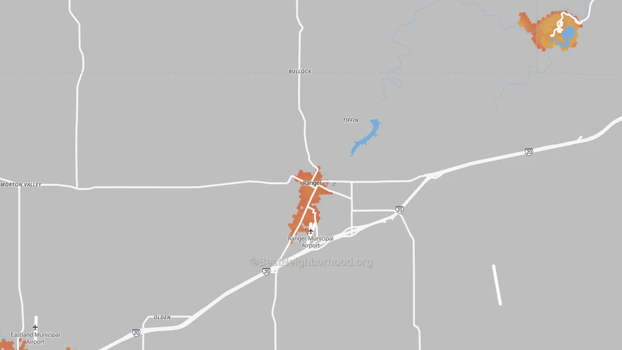 Bike Grade map of 76470, TX