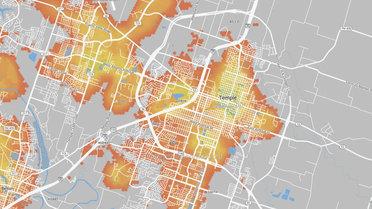 Bike Grade map of 76504, TX