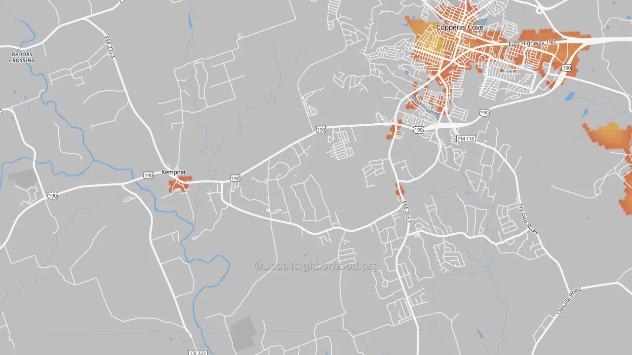 Bike Grade map of 76539, TX
