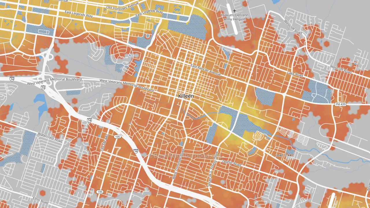 Bike Grade map of 76541, TX