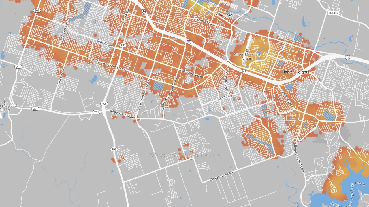 Bike Grade map of 76542, TX