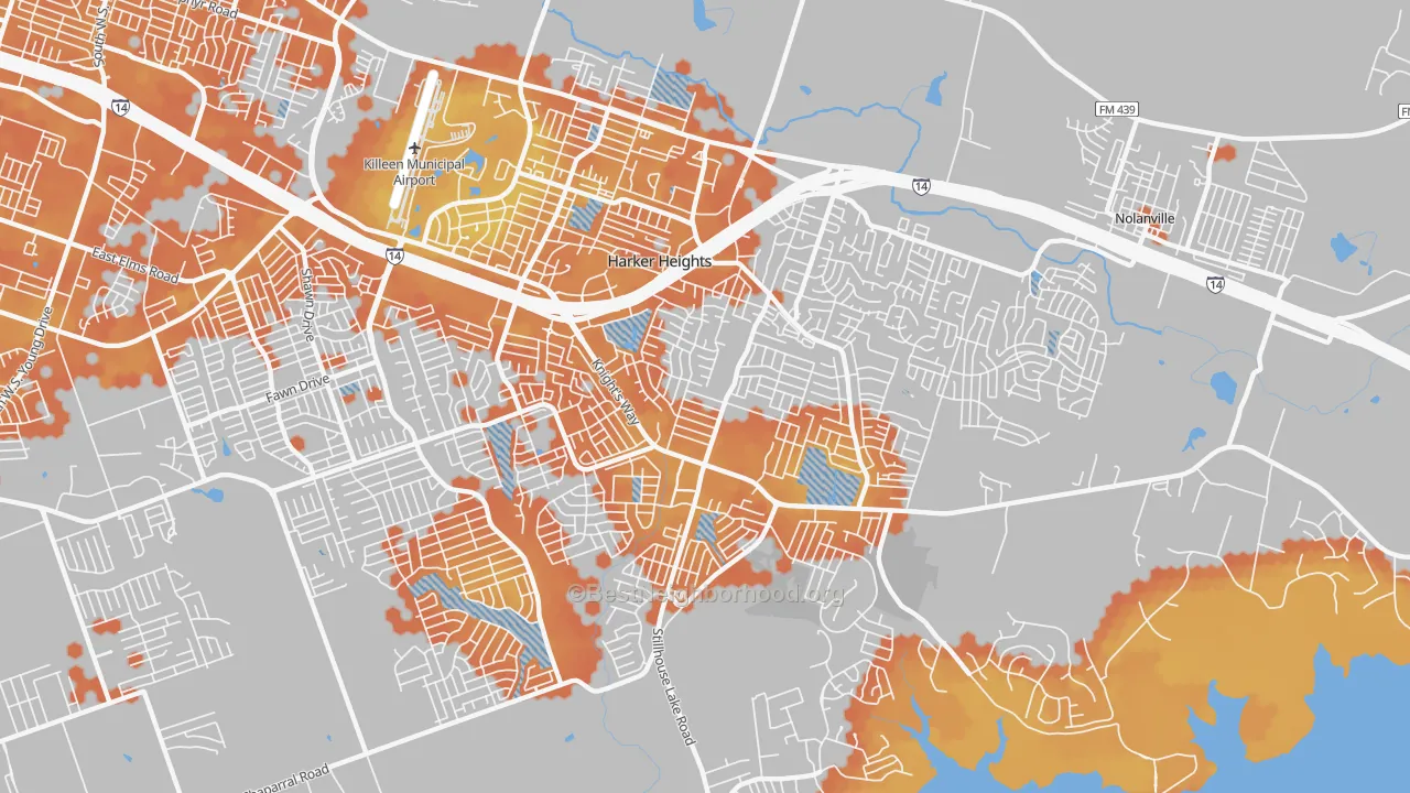 Bike Grade map of 76548, TX