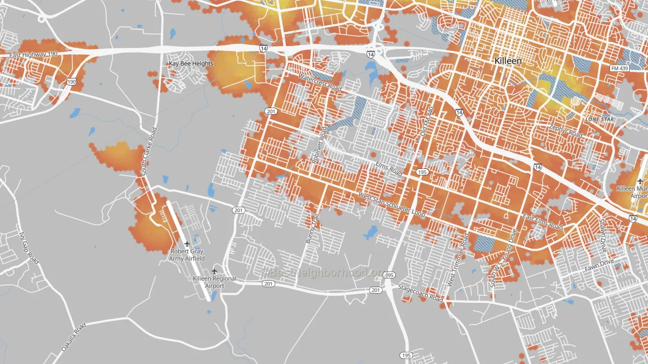 Bike Grade map of 76549, TX