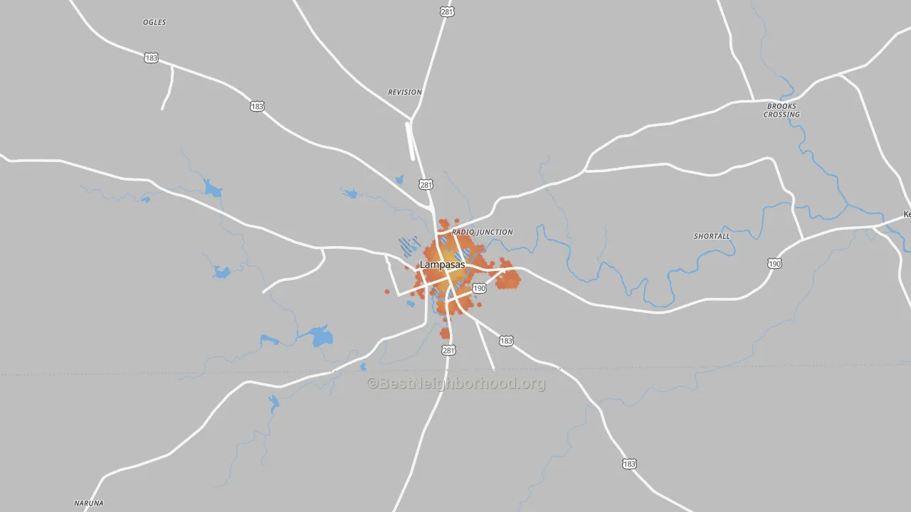 Bike Grade map of 76550, TX