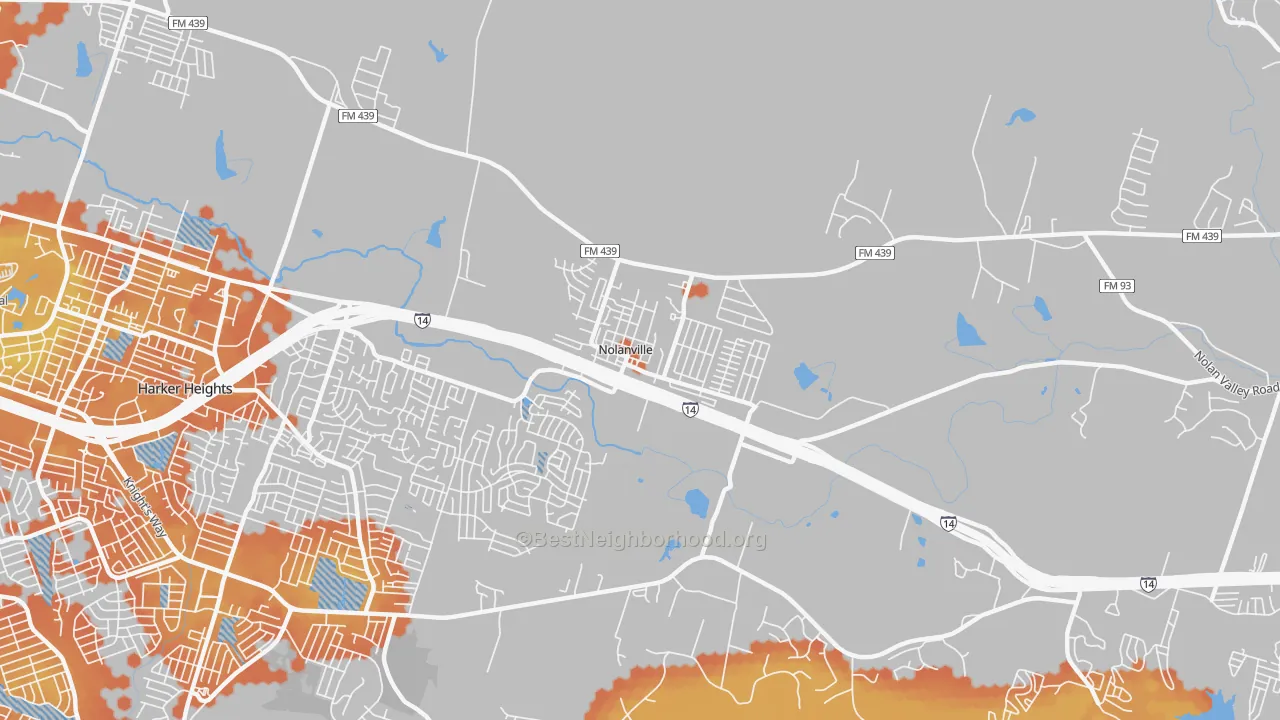 Bike Grade map of 76559, TX