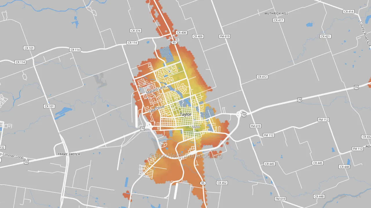 Bike Grade map of 76574, TX