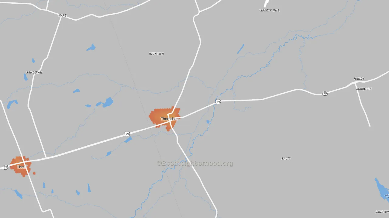Bike Grade map of 76577, TX