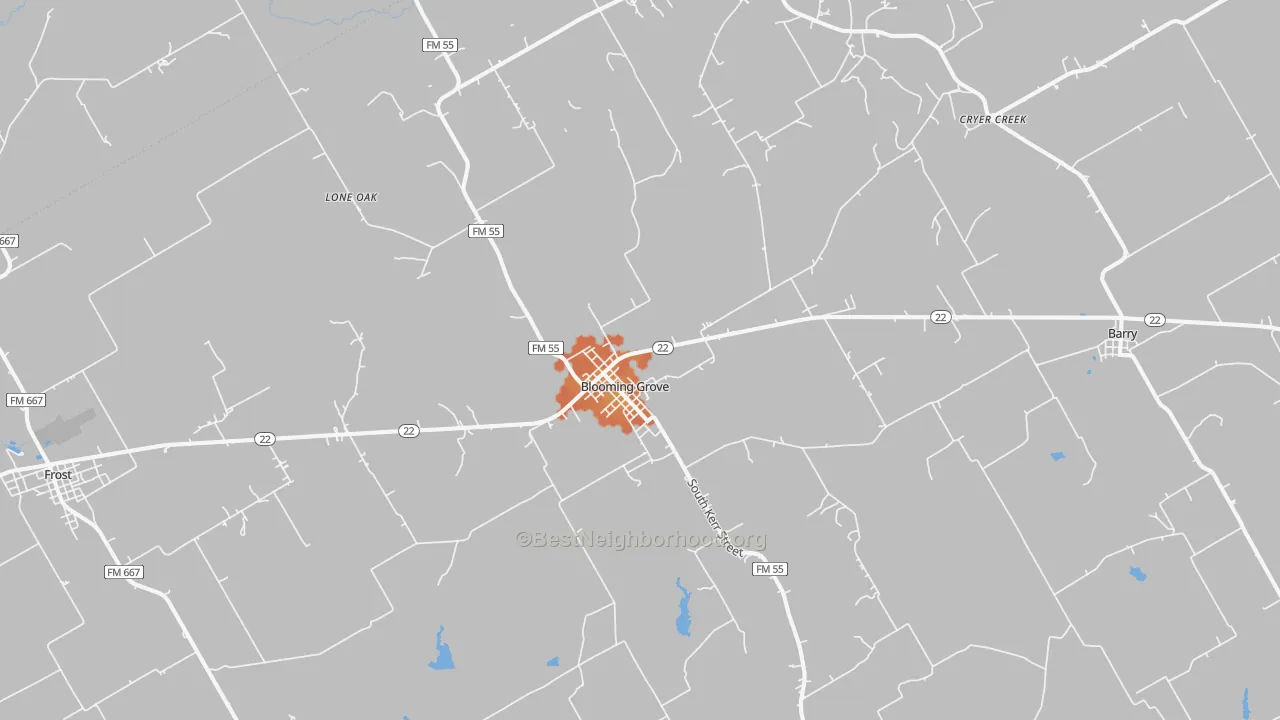 Bike Grade map of 76626, TX