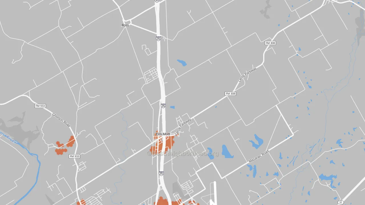 Bike Grade map of 76640, TX