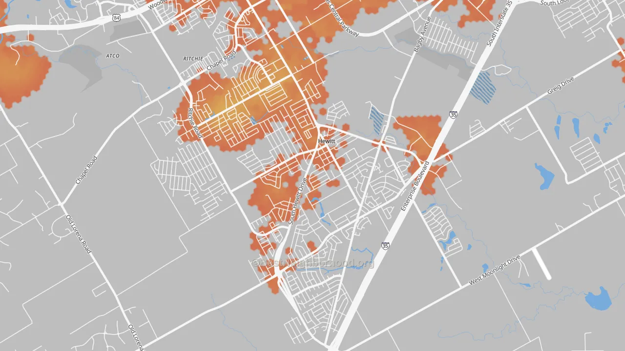 Bike Grade map of 76643, TX