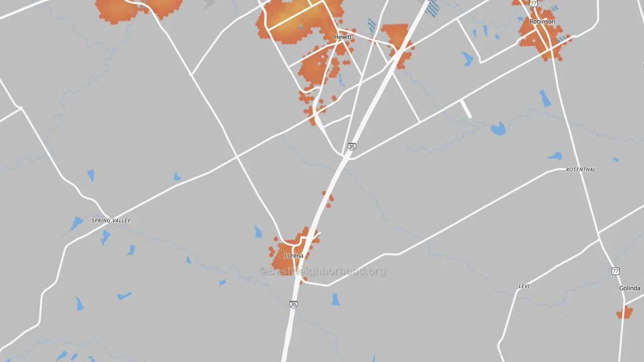 Bike Grade map of 76655, TX