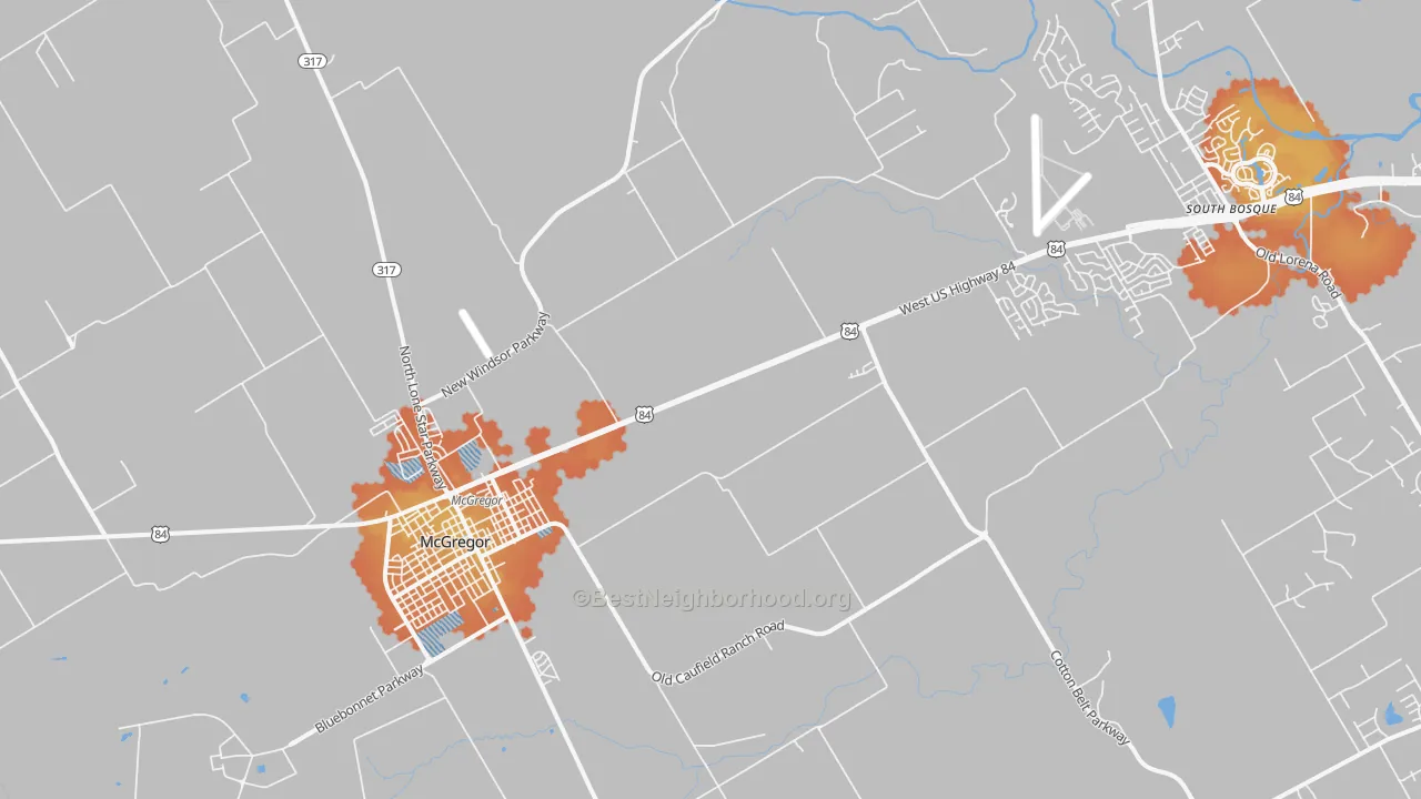 Bike Grade map of 76657, TX