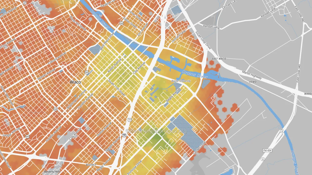 Bike Grade map of 76798, TX